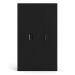 Pepe Wardrobe with 3 doors in Black