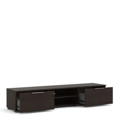 Match TV Unit 2 Drawers 2 Shelf in Rovere Gessato Dark Oak