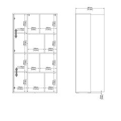 Maze Bookcase with 1 Door in Jackson Hickory and White High Gloss