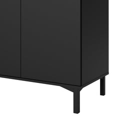 Sideboard 3 Drawers 3 Doors in Black and Walnut