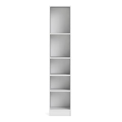 Basic Tall Narrow Bookcase (4 Shelves) in White