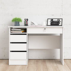 Function Plus Desk (3+1) handle free Drawer in White