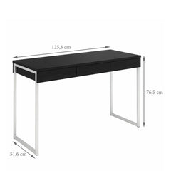 Function Plus Desk 3 Drawers in Black