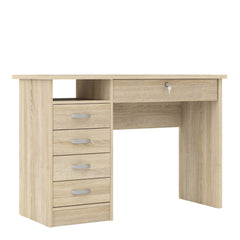 Function Plus Desk 5 Drawers in Oak