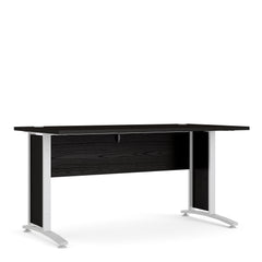 Prima Desk 150 cm in Black woodgrain with White legs