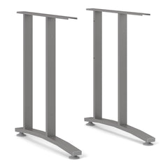 Prima Desk 120 cm in Black woodgrain with Silver grey steel legs