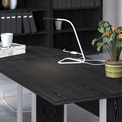 Prima Desk 120 cm in Black woodgrain with White legs