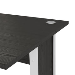 Prima Desk 120 cm in Black woodgrain with White legs