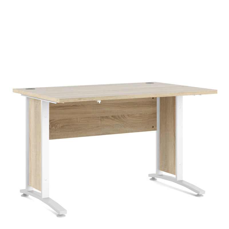 Prima Desk 120 cm in Oak with White legs