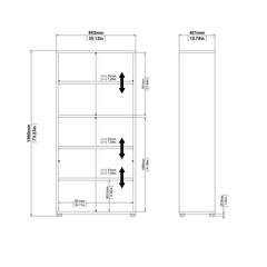 Prima Bookcase 3 Shelves With 2 Drawers And 2 Doors In Black Woodgrain