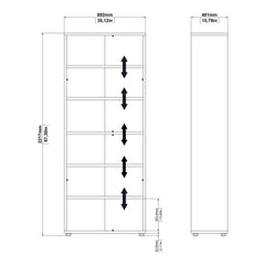 Prima Bookcase 2 Shelves With 2 Drawers And 2 Doors In Black Woodgrain