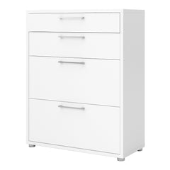 Prima Office Storage With 2 Drawers + 2 File Drawers In White