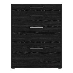 Prima Office Storage With 2 Drawers + 2 File Drawers In Black Woodgrain