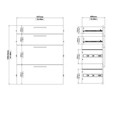 Prima Office Storage With 2 Drawers + 2 File Drawers In Oak