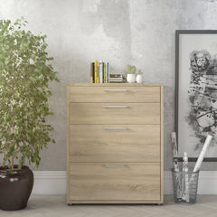 Prima Office Storage With 2 Drawers + 2 File Drawers In Oak