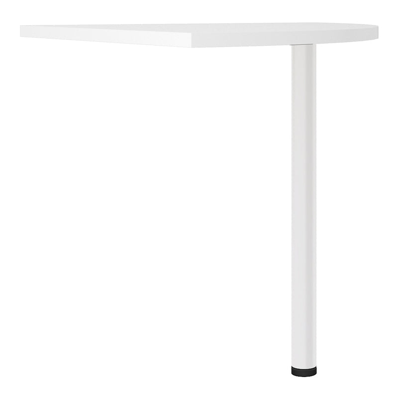 Prima Corner desk top in White with White legs