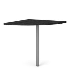 Prima Corner desk top in Black woodgrain with Silver grey steel legs