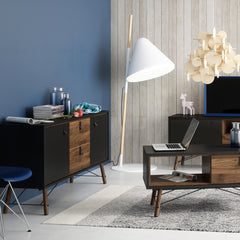 Ry Sideboard 2 doors + 2 drawers Matt Black Walnut