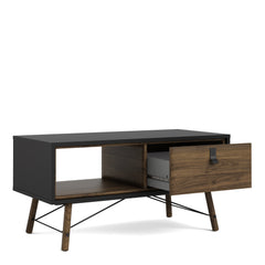 Ry Coffee table with 1 drawer Matt Black Walnut