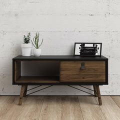 Ry Coffee table with 1 drawer Matt Black Walnut