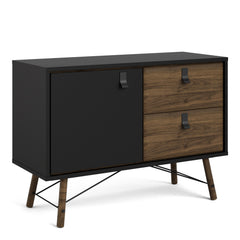 Ry Sideboard with 1 door + 2 drawers Matt Black Walnut