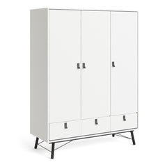 Ry Wardrobe 3 doors + 3 drawers in Matt White