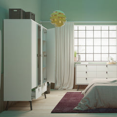 Ry Wardrobe 3 doors + 3 drawers in Matt White