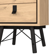 Ry Bedside Cabinet 2 Drawer in Jackson Hickory Oak