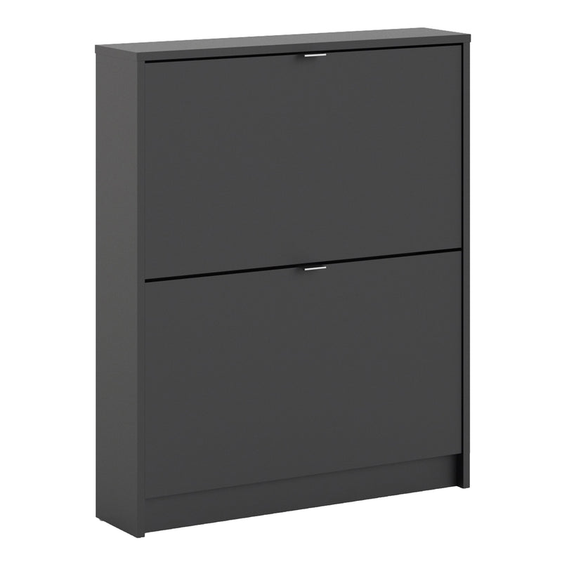 Shoes Shoe cabinet w. 2 tilting doors and 1 layer in Matt Black