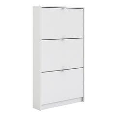 Shoes Shoe cabinet  w. 3 tilting doors and 1 layer White