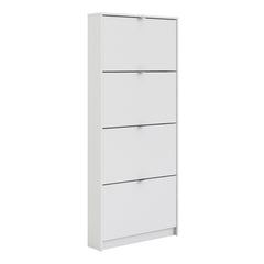 Shoes Shoe cabinet w. 4 tilting doors and 1 layer in White