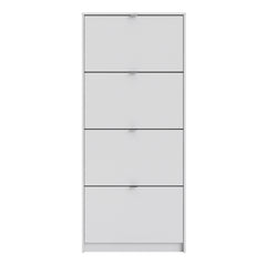 Shoes Shoe cabinet w. 4 tilting doors and 1 layer in White