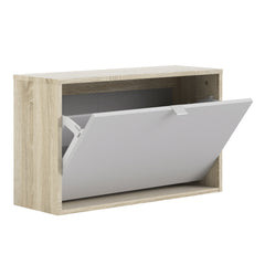 Shoes Shoe cabinet w. 1 tilting door and 2 layers Oak structure White