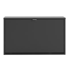 Shoes Shoe cabinet w. 1 tilting door and 2 layers in Matt Black