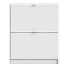 Shoes Shoe cabinet w. 2 tilting doors and 2 layers in White