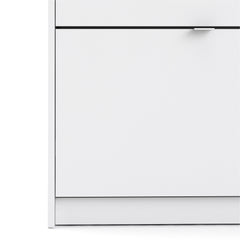 Shoes Shoe cabinet w. 3 tilting doors and 2 layers in White