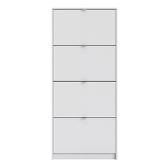 Shoes Shoe cabinet w. 4 tilting doors and 2 layers in White