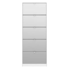 Shoes Shoe cabinet 5 Mirror tilting Doors in White