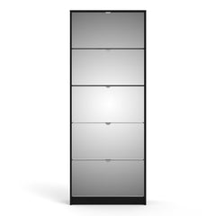 Shoes Shoe cabinet 5 Mirror tilting Doors in Black