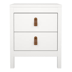 Barcelona Bedside Table 2 drawers in White