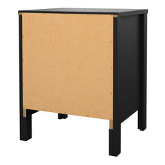 Barcelona Bedside Table 2 drawers in Matt Black