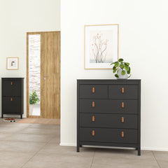 Barcelona Chest 3+2 drawers in Matt Black