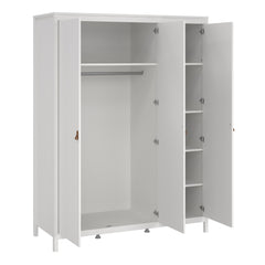 Barcelona Wardrobe with 3 doors in White