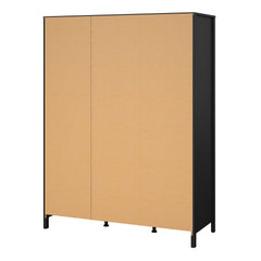 Barcelona Wardrobe with 3 doors in Matt Black