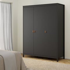 Barcelona Wardrobe with 3 doors in Matt Black