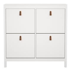 Barcelona Shoe cabinet 4 compartments in White