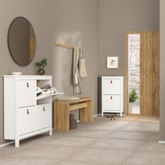 Barcelona Shoe cabinet 4 compartments in White