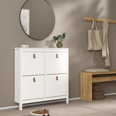 Barcelona Shoe cabinet 4 compartments in White