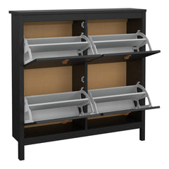 Barcelona Shoe cabinet 4 compartments in Matt Black