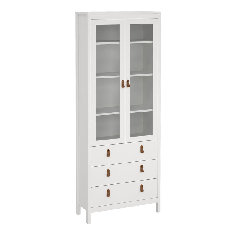 Barcelona China cabinet 2 doors w/glass + 3 drawers in White